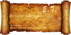 Erlitz Tünde névjegykártya